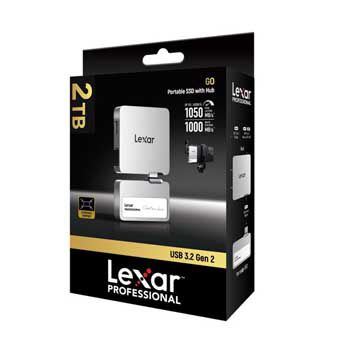 2TB SSD Lexar Professional Go with Hub SL400 - Silver LSL400S002T-RNSNG Portable