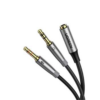 Cáp Gộp Audio 3.5mm 2 Vào 1 Ra Ugreen 50255 (Mic và Headphone) Vỏ nhôm