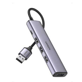 Bộ Chia USB 3.0 4 Cổng Ugreen 20805 (hỗ trợ nguồn Type-C)