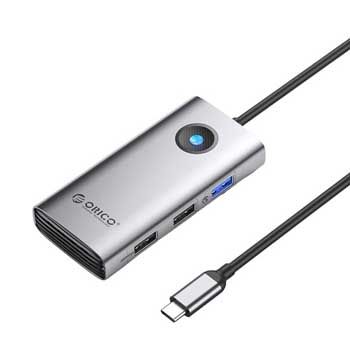Cáp chuyển USB Type C sang 1xHDMI , 1xUSB 3.0, 2xUSB 2.0, 1 cổng sạc 60W ORICO PW11-5P-GY