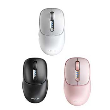 Chuột văn phòng không dây AULA AM208 (chuột sạc pin) (màu Đen, hồng, trắng)