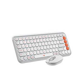 Bộ phím chuột Logitech không dây POP ICON màu Trắng 920-013122
