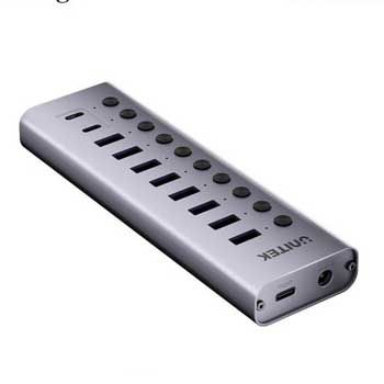 HUB USB Type C - 10 cổng USB 3.0 kèm nguồn UNITEK H1315A