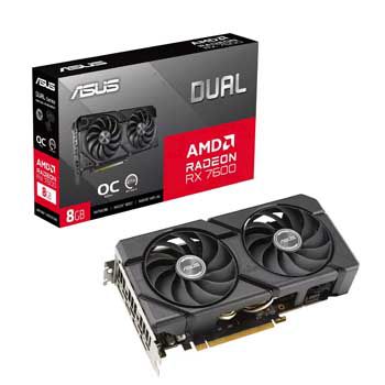8GB ASUS Dual Radeon RX 7600 EVO OC Edition 8GB GDDR6 (DUAL-RX7600-O8G-EVO)
