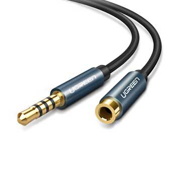 Cáp Audio 3.5mm 3 nấc nối dài 1.5m Ugreen 40674 (hỗ trợ mic và tai nghe)