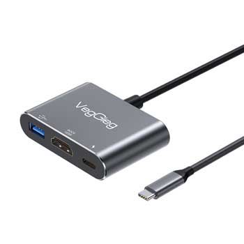 Đầu đổi USB Type C sang HDMI+SẠC PD+USB 3.0 VEGGIEG V-TC03