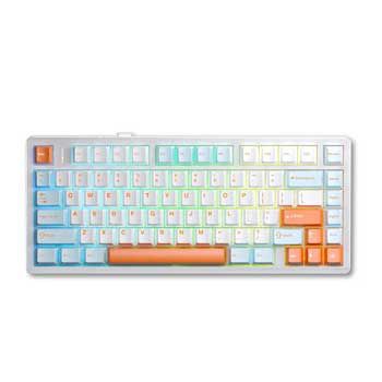 Bàn phím cơ không dây Aula M75 Xanh, Trắng, Cam Crescent Switch