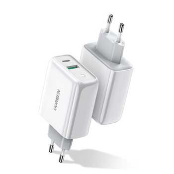 Cốc sạc nhanh 2 cổng USB A và USB Type-C 36W Ugreen 60468 (Hỗ trợ QC3.0, PD3.0)
