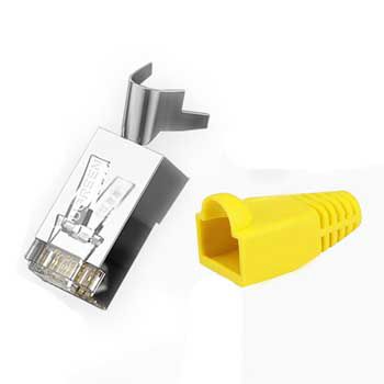 Đầu bấm mạng RJ45 Cat6a dùng cho dây lớn Ugreen 80827DC - Kèm đầu chụp nhựa (Hộp 50 cái)