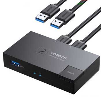 Bộ Chia Sẻ USB 3.0 2 in 1 Out ( 2 máy tính dùng chung 1 máy in ) Ugreen 15149