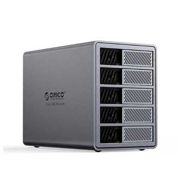 Hộp ổ cứng 3.5" 5 khe cắm SATA 3 USB-C 20Gbps - RAID - ORICO 9858RC3-PRO-EU-GY-BP