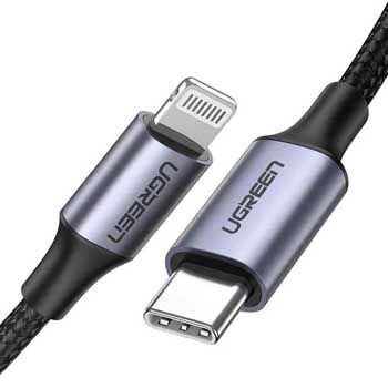 Cáp sạc , truyền dữ liệu USB Type-C to Lightning Dài 3m Ugreen 60762