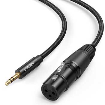 Cáp Audio 3.5mm sang Canon Female (XLR) Dài 1M Ugreen 20763 (Hỗ trợ HiFi)
