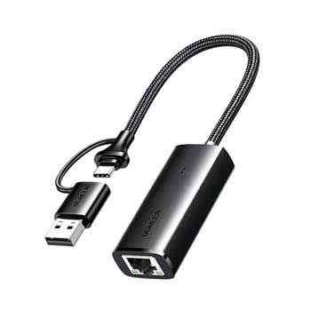 Đầu đổi USB 3.0 / USB-C Sang LAN 10/100/1000Mbps UGREEN 15638
