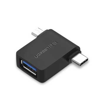 Đầu chuyển Micro USB + USB-C OTG sang USB 3.0 Ugreen 30453
