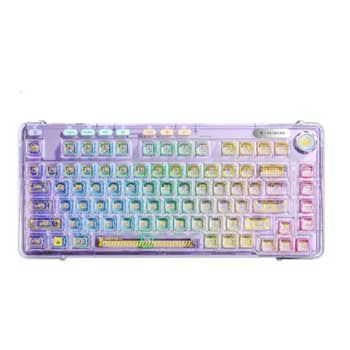 Bàn phím cơ không dây Gaming 3 Mode AULA F81 Ice Soul switch Purple