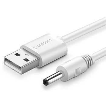 Cáp USB sang DC 3.5mmx1.35mm Ugreen 50537 (hỗ trợ cấp nguồn 5V)