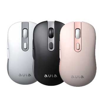 Chuột quang không dây AULA AM212 (Đen/Trắng/Hồng)