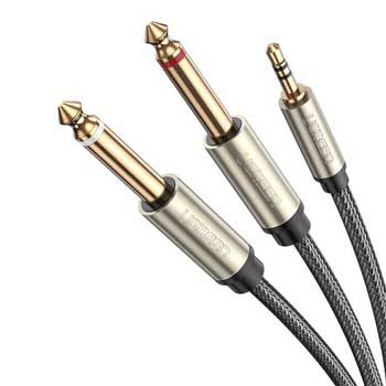 Cáp Audio 3.5mm ra 2 đầu 6.5mm dài 1M Ugreen 10613