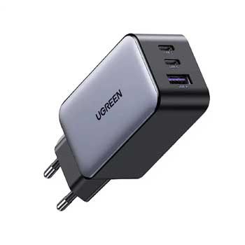 Cốc sạc nhanh GaN 3 cổng, 2 USB-C và 1 USB Type-A 65W Ugreen 10335