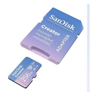 MICRO-SD Sandisk 256GB Extreme Creator Cart + Adapter SDSQXAV-256G-GN6MS