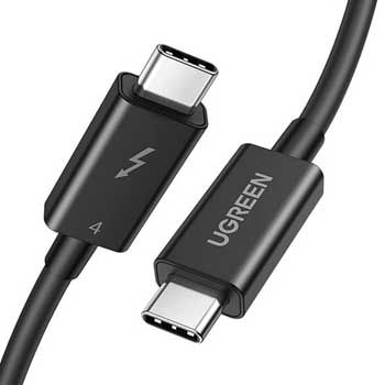 Cáp THUNDERBOLT 4 dài 0.8M Ugreen 30389 ( xuất hình ảnh 8K60Hz, truyền dữ liệu 40Gbps, sạc 100W )