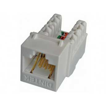 Đầu mạng âm tường DINTEK Module Jack Cat.6 dạng ngang E-Jack 1305-04017