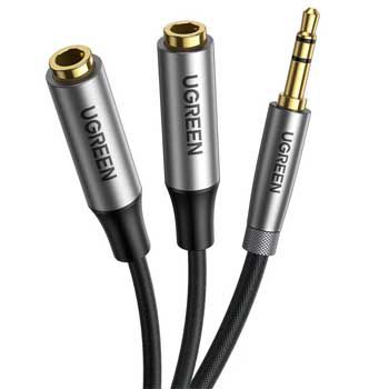 Cáp Chia Cổng Âm Thanh 3.5mm 1 Ra 2 Ugreen 50253 ( Vỏ nhôm - Dùng chung 2 tai nghe, loa cùng lúc)