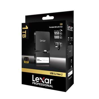 1TB SSD Lexar Professional Go with Hub SL400 - Black LSL400S001T-RNBNG Portable