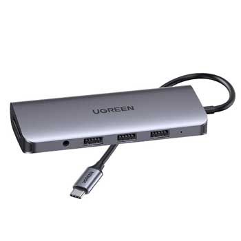 HUB USB C 10 in 1 UGREEN 80133 (USB C to HDMI + VGA + LAN 1Gbps + Hub USB 3.0 + SD/TF + Audio 3.5mm)