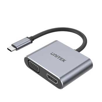 Cáp chuyển USB Type C sang HDMI 4K + VGA UNITEK V1126A