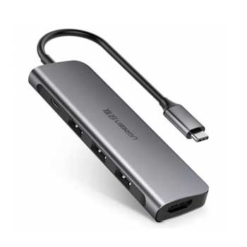 Cáp chuyển USB-C sang HDMI kèm Hub USB 3.0 + PD 100W Ugreen 70495