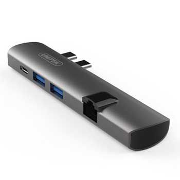 HUB DUAL TYPE-C -> 2 USB 3.0 + HDMI + LAN UNITEK (D008A)