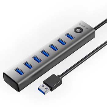Bộ chia USB HUB 7 cổng USB 3.0 - ORICO CL7U-U3-10-GY-BP (Dài 1m)