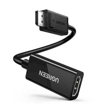 Cáp chuyển Displayport to HDMI (Female) dài 25cm Ugreen 70694 (4K@60Hz)