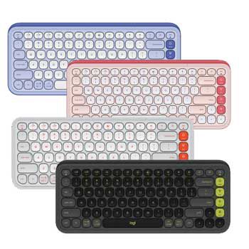 Bàn phím Logitech Không dây Bluetooth Pop Icon ( Đen (Graphite) , Trắng (OFF White) , Hồng (Rose) , Tím (Lilac) )