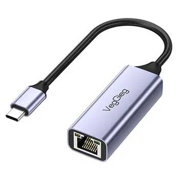 Đầu đổi USB-C 2.0 to LAN 100Mbps VEGGIEG V-K309