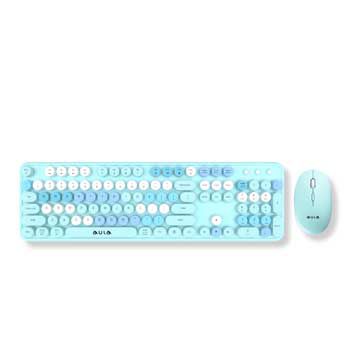 Bộ Bàn Phím Giả cơ và chuột không dây AULA AC306 (Màu Xanh dương) - Hộp sản phẩm bị rách do vận chuyển