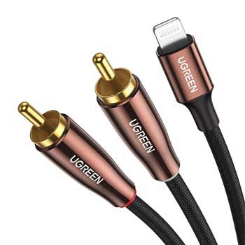 Cáp Lightning sang 2 RCA cho iPhone dài 2M Ugreen 40904