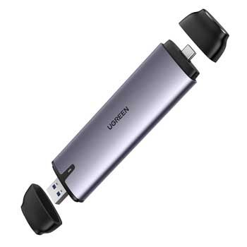 Thiết bị đựng ổ cứng M.2 SATA NVMe PCIe 3.0 UGREEN 70532 (hỗ trợ M-Key 2242/ 2280, 10Gbps cổng USB A 3.1/ USB type C Gen 2 )