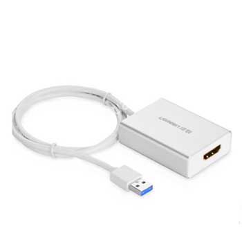 Cáp chuyển USB 3.0 sang HDMI Ugreen 40229 (kèm đầu chuyển HDMI to DVI)