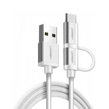 Cáp Sạc 2 Trong 1 USB Type-C / Micro USB Ugreen 20873 (Dài 1.5M)